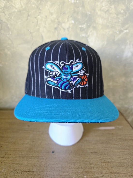 Mitchell & Ness Other - Mitchell & Ness Charlotte Hornets Hardwood Classics Pinstripe Snapback Hat Cap